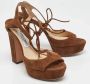 Jimmy Choo Pre-owned Suede sandals Brown Dames - Thumbnail 4