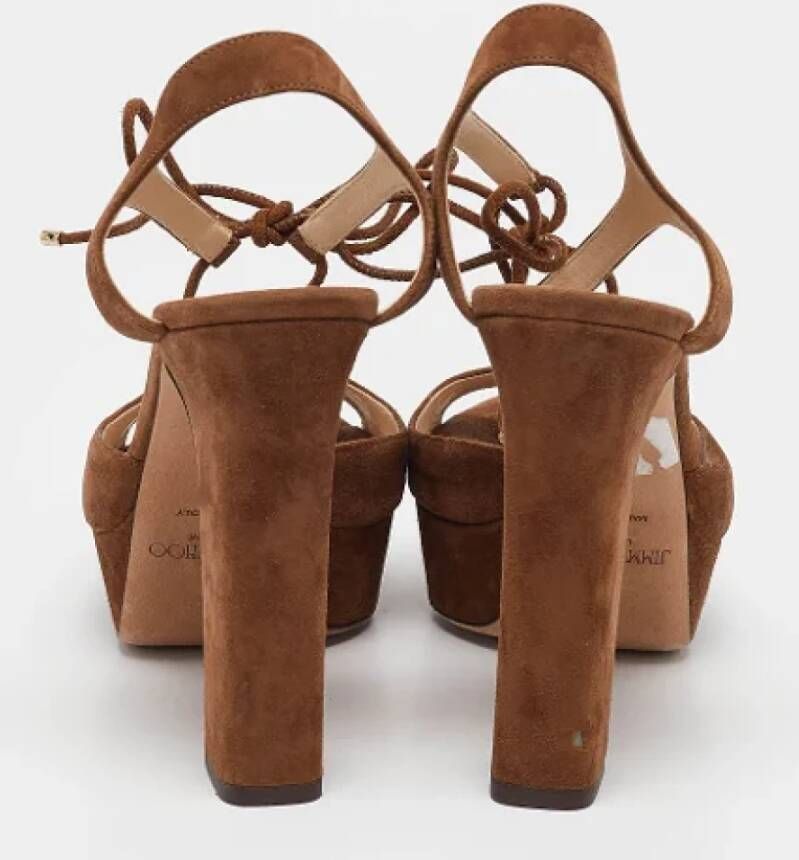 Jimmy Choo Pre-owned Suede sandals Brown Dames