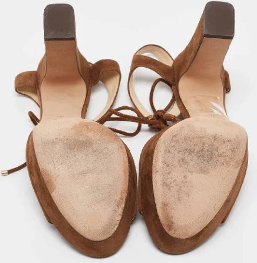 Jimmy Choo Pre-owned Suede sandals Brown Dames