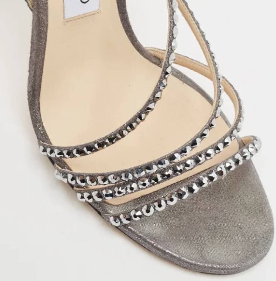 Jimmy Choo Pre-owned Suede sandals Gray Dames