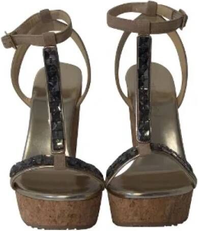 Jimmy Choo Pre-owned Suede sandals Gray Dames