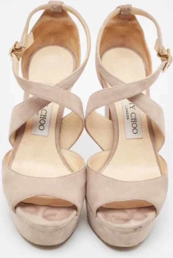 Jimmy Choo Pre-owned Suede sandals Gray Dames