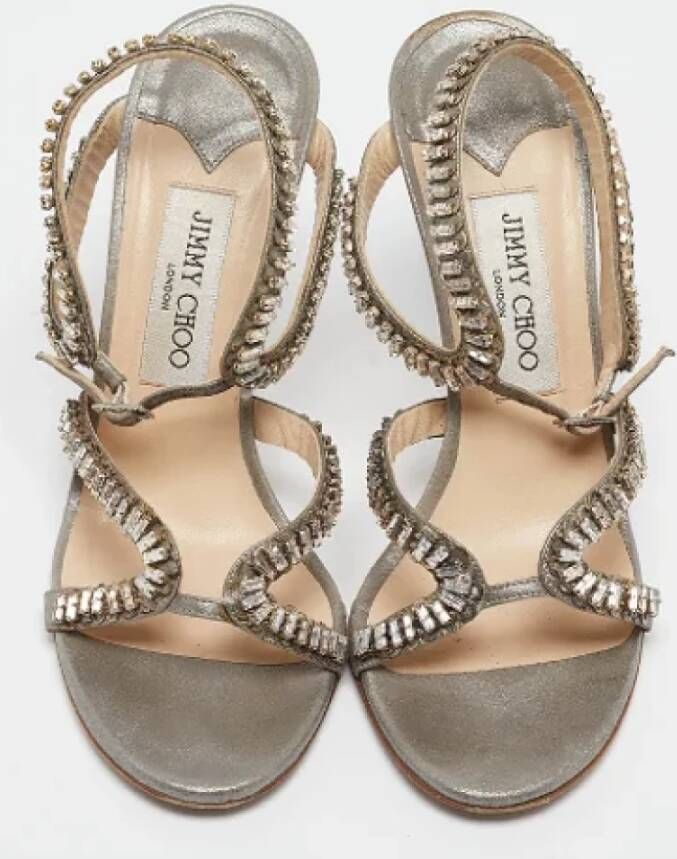 Jimmy Choo Pre-owned Suede sandals Gray Dames