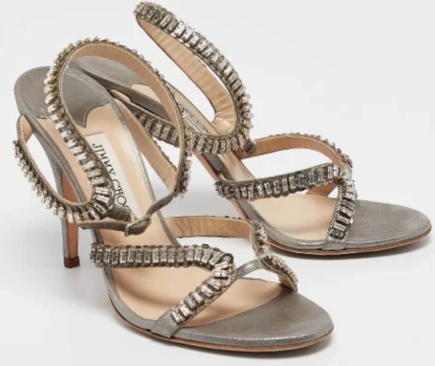 Jimmy Choo Pre-owned Suede sandals Gray Dames