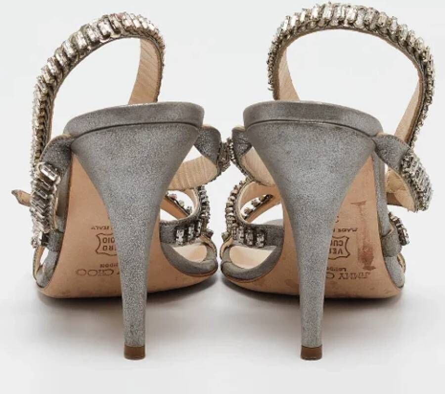 Jimmy Choo Pre-owned Suede sandals Gray Dames