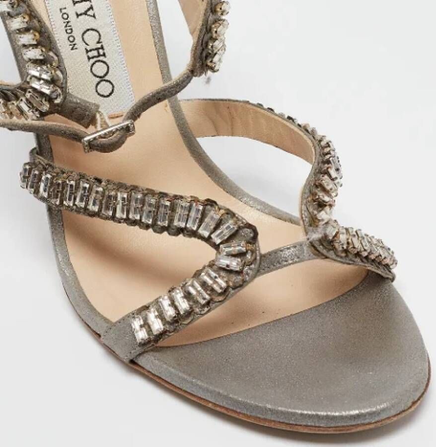 Jimmy Choo Pre-owned Suede sandals Gray Dames