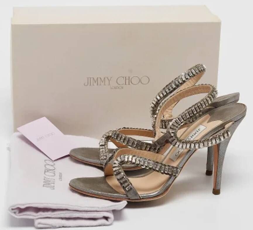 Jimmy Choo Pre-owned Suede sandals Gray Dames