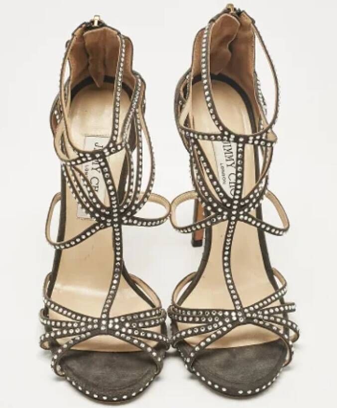 Jimmy Choo Pre-owned Suede sandals Gray Dames