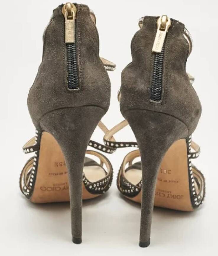 Jimmy Choo Pre-owned Suede sandals Gray Dames