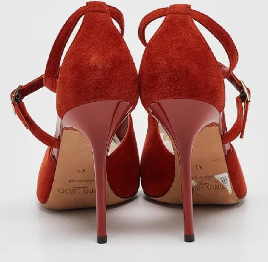 Jimmy Choo Pre-owned Suede sandals Orange Dames