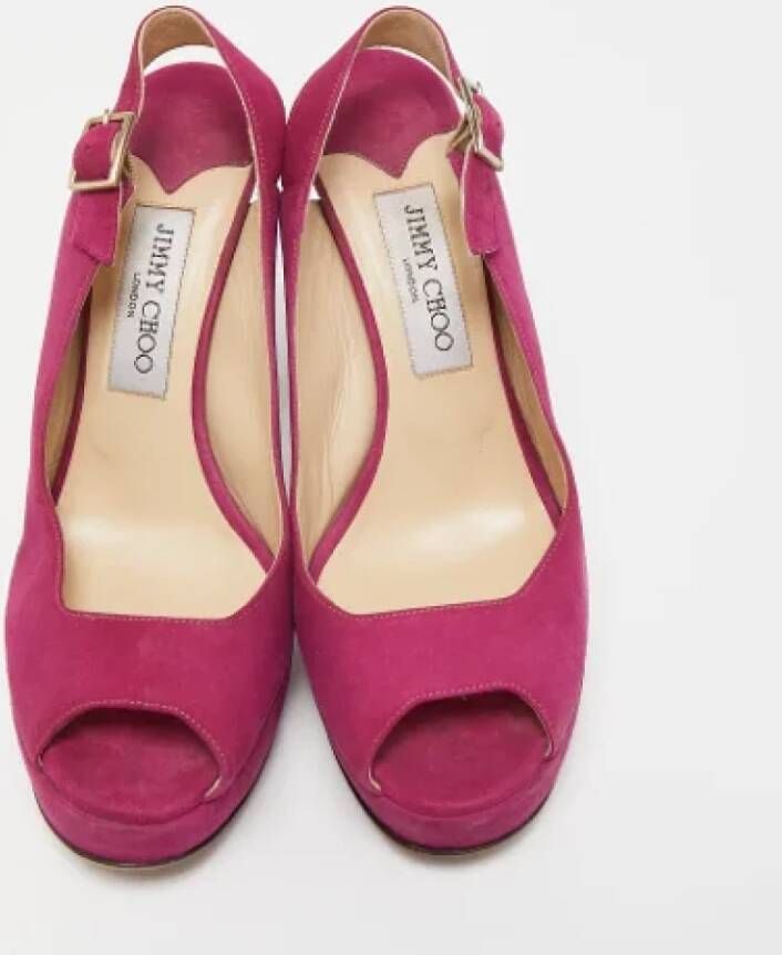 Jimmy Choo Pre-owned Suede sandals Pink Dames