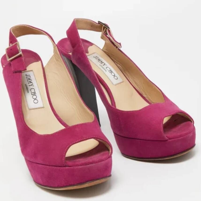 Jimmy Choo Pre-owned Suede sandals Pink Dames