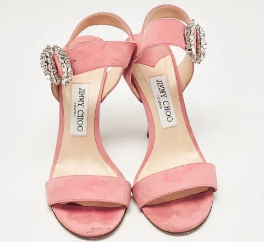 Jimmy Choo Pre-owned Suede sandals Pink Dames