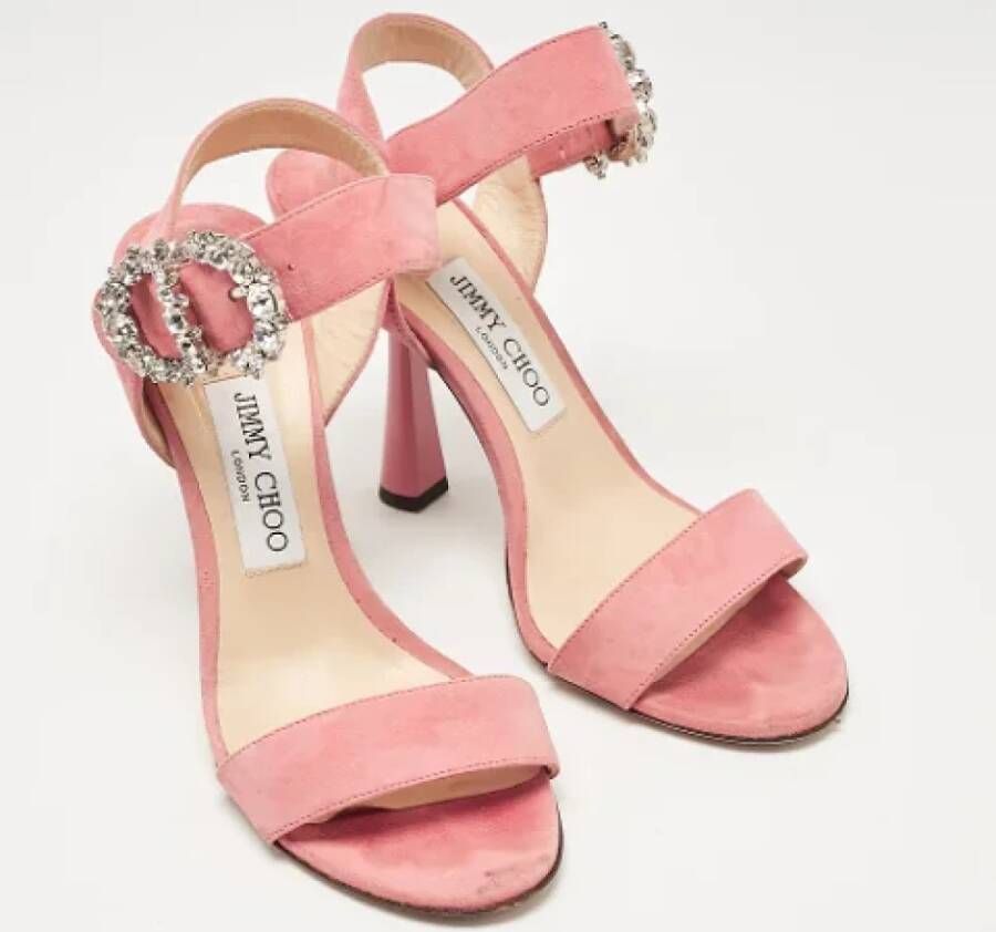 Jimmy Choo Pre-owned Suede sandals Pink Dames