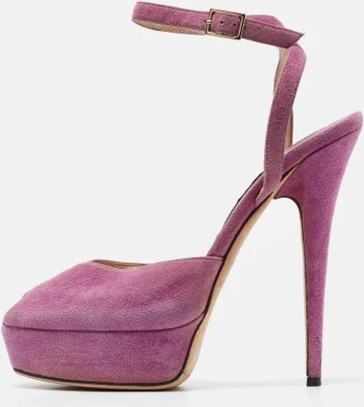 Jimmy Choo Pre-owned Suede sandals Purple Dames