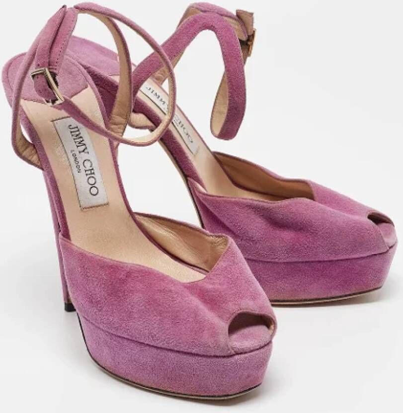 Jimmy Choo Pre-owned Suede sandals Purple Dames