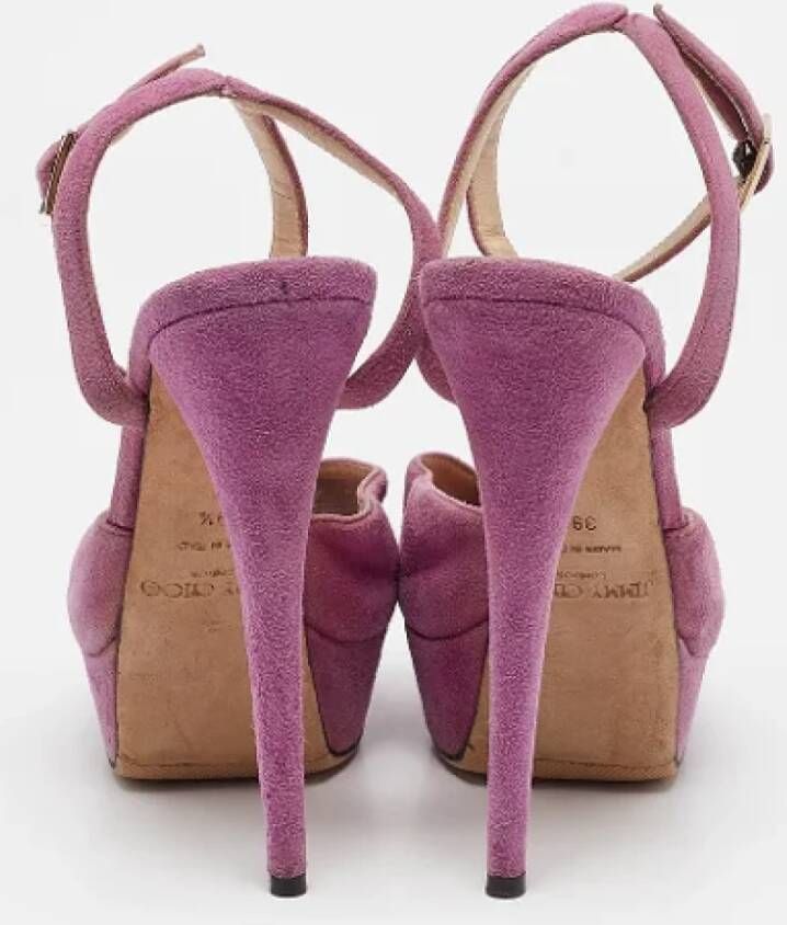 Jimmy Choo Pre-owned Suede sandals Purple Dames