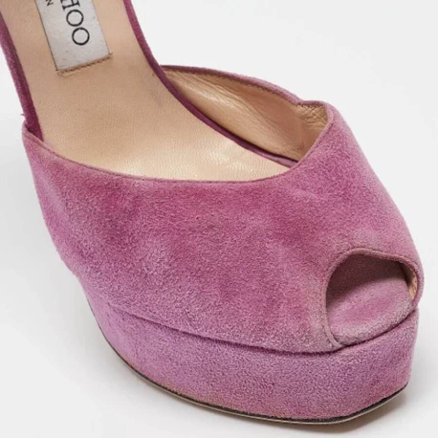 Jimmy Choo Pre-owned Suede sandals Purple Dames