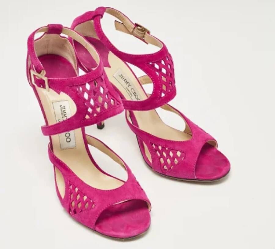 Jimmy Choo Pre-owned Suede sandals Purple Dames