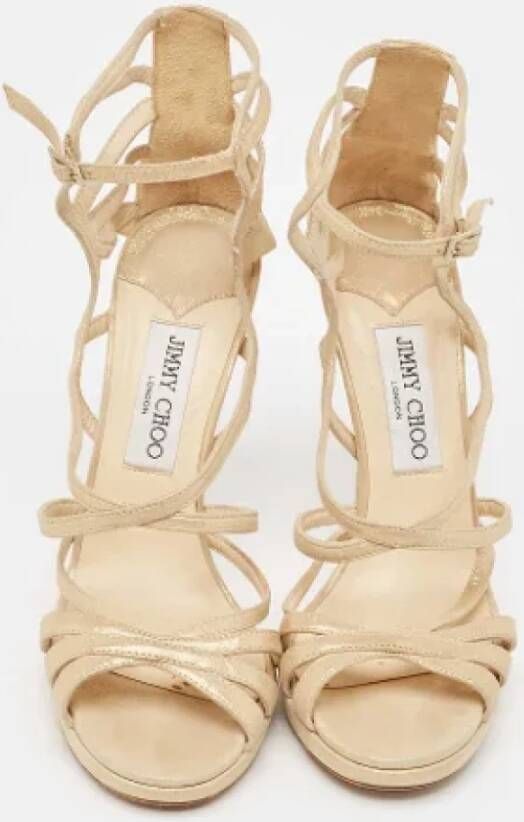 Jimmy Choo Pre-owned Suede sandals Yellow Dames