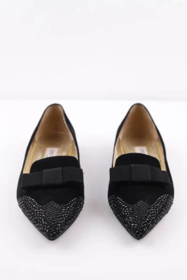 Jimmy Choo Pre-owned Velvet flats Black Dames