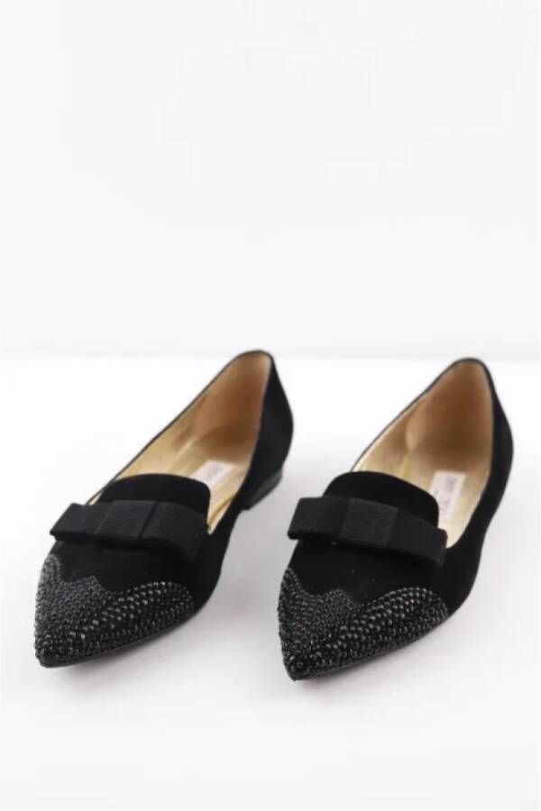 Jimmy Choo Pre-owned Velvet flats Black Dames