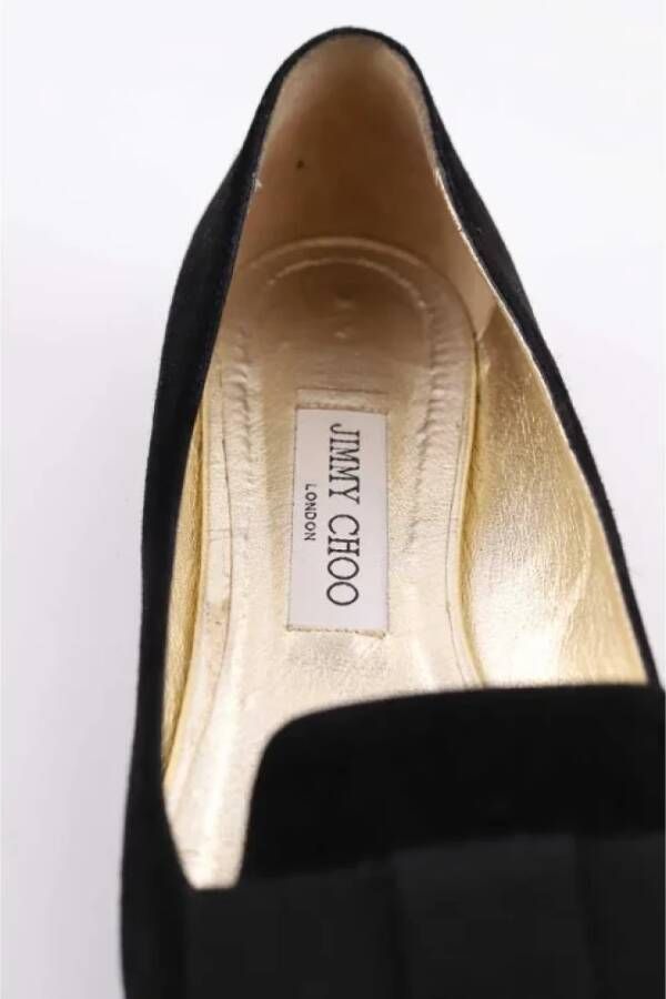 Jimmy Choo Pre-owned Velvet flats Black Dames