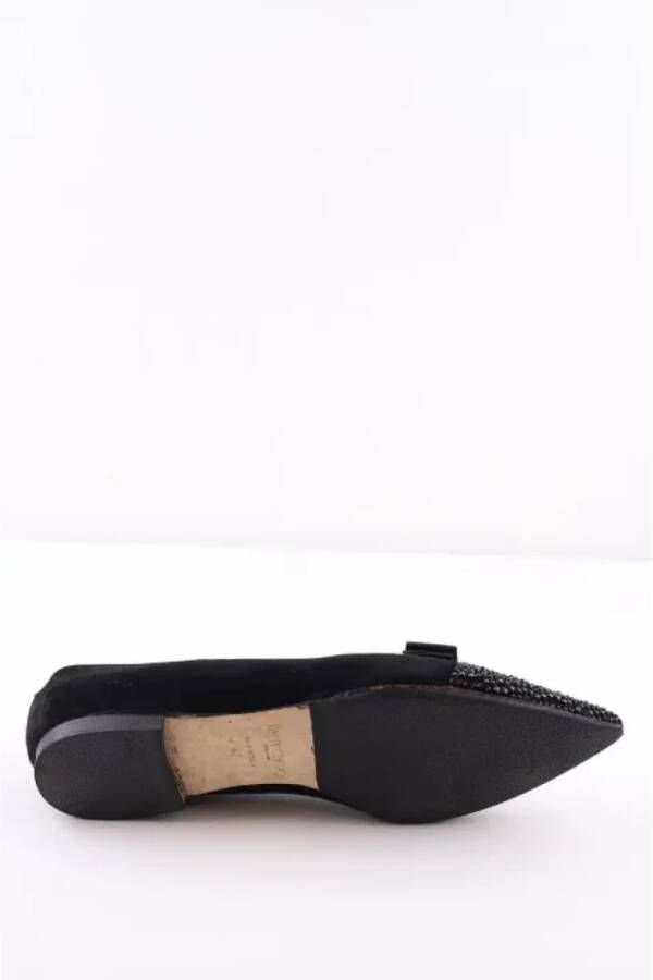 Jimmy Choo Pre-owned Velvet flats Black Dames