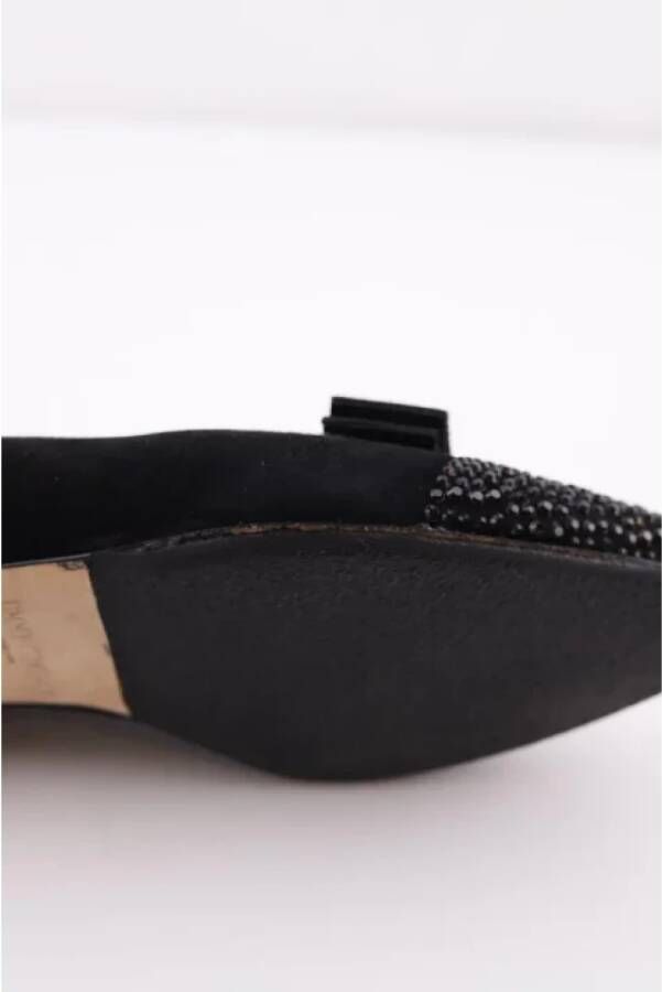 Jimmy Choo Pre-owned Velvet flats Black Dames