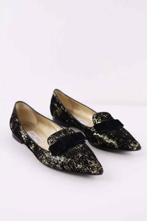 Jimmy Choo Pre-owned Velvet flats Black Dames