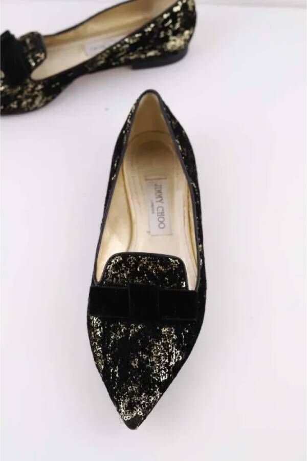 Jimmy Choo Pre-owned Velvet flats Black Dames