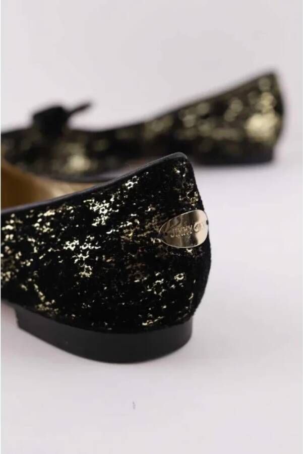 Jimmy Choo Pre-owned Velvet flats Black Dames