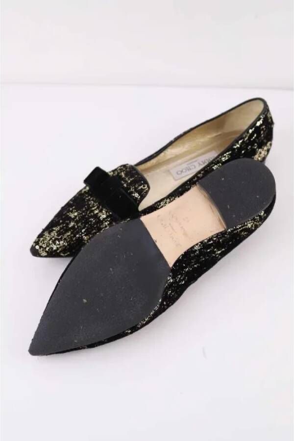 Jimmy Choo Pre-owned Velvet flats Black Dames