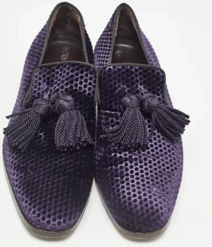 Jimmy Choo Pre-owned Velvet flats Purple Heren