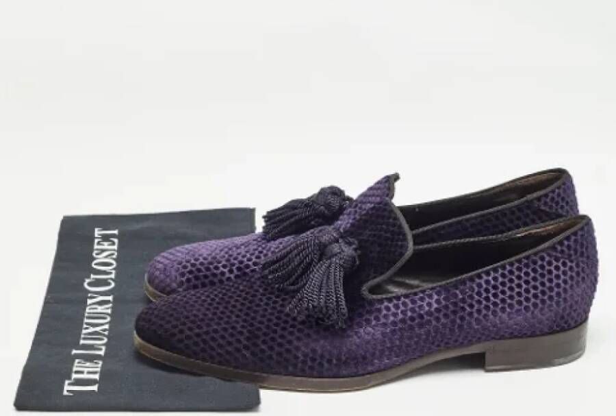 Jimmy Choo Pre-owned Velvet flats Purple Heren