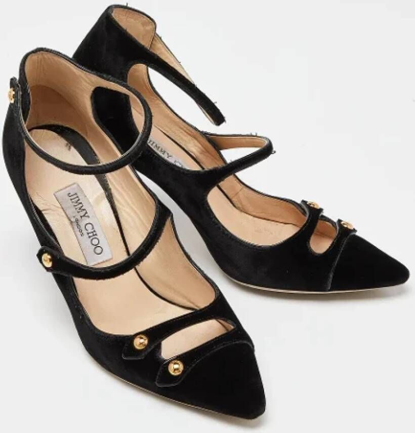 Jimmy Choo Pre-owned Velvet heels Black Dames