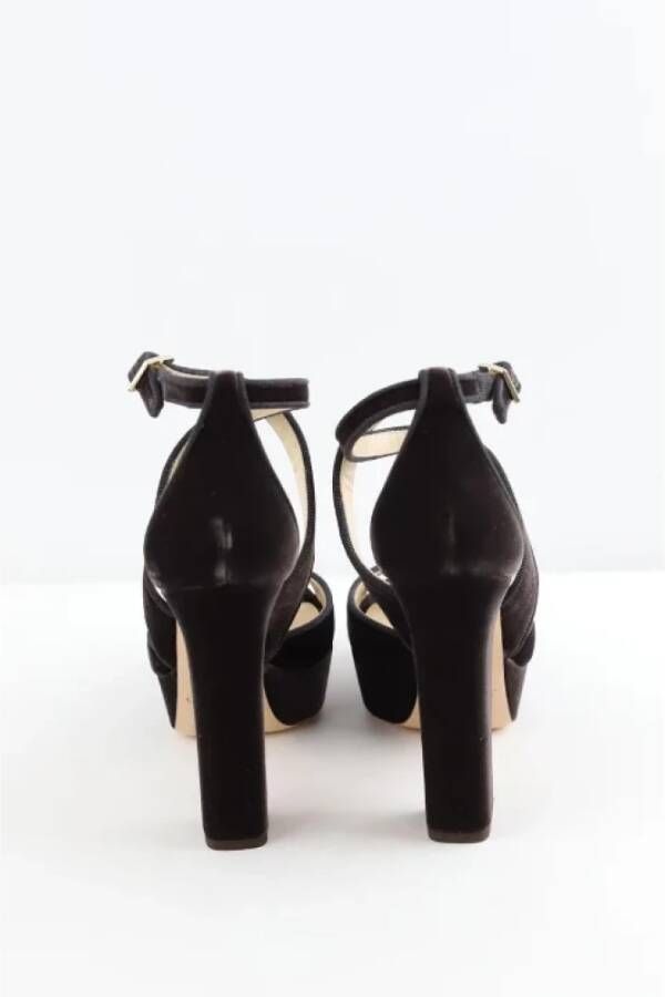 Jimmy Choo Pre-owned Velvet heels Black Dames