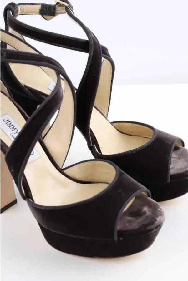 Jimmy Choo Pre-owned Velvet heels Black Dames