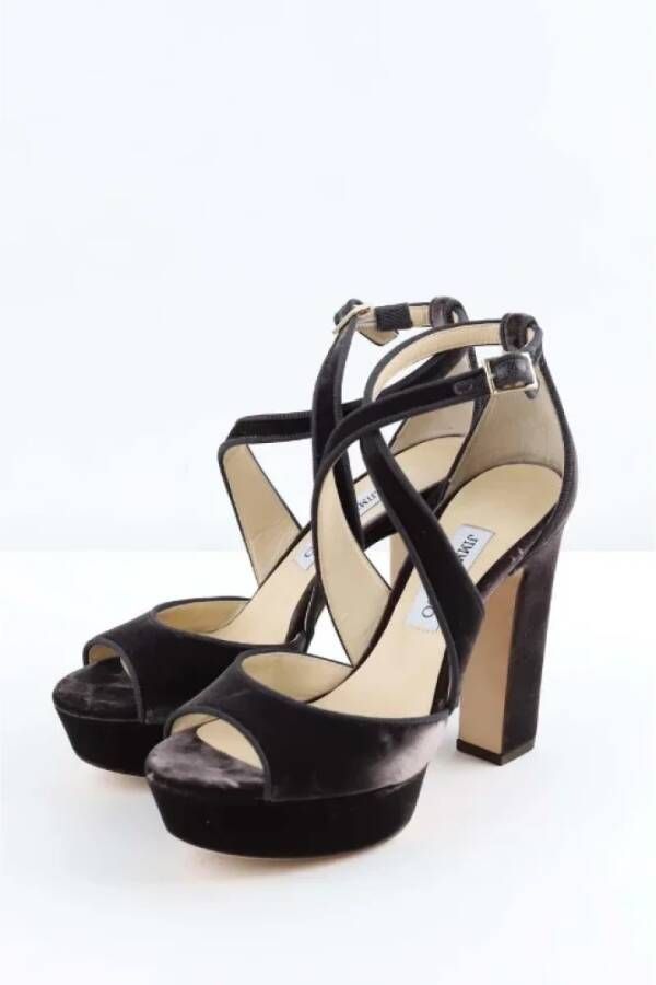 Jimmy Choo Pre-owned Velvet heels Black Dames