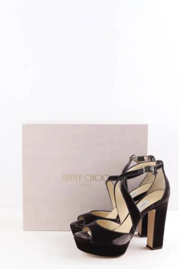 Jimmy Choo Pre-owned Velvet heels Black Dames