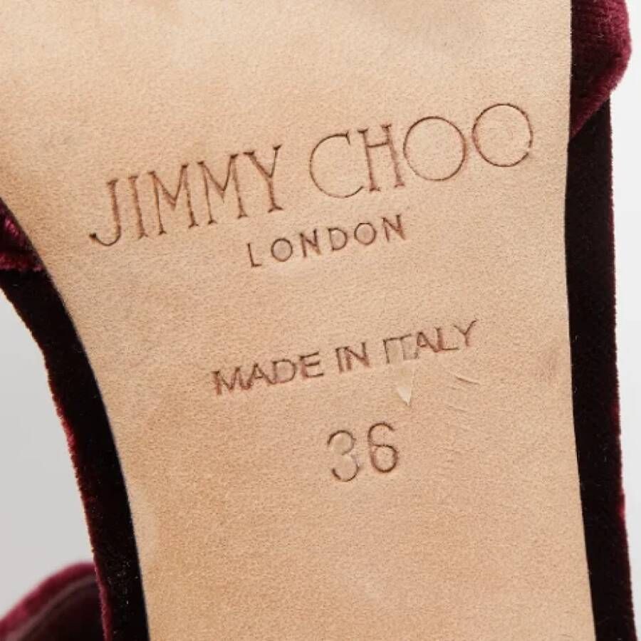 Jimmy Choo Pre-owned Velvet heels Red Dames