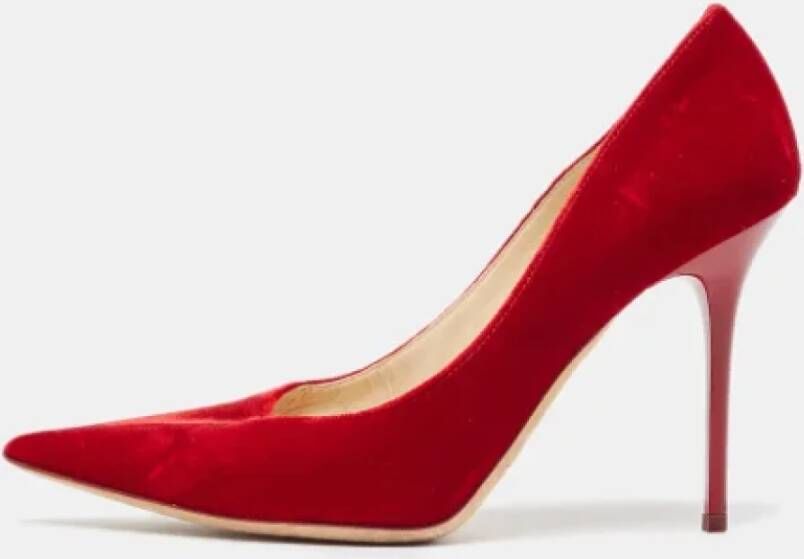 Jimmy Choo Pre-owned Velvet heels Red Dames