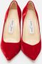 Jimmy Choo Pre-owned Velvet heels Red Dames - Thumbnail 3