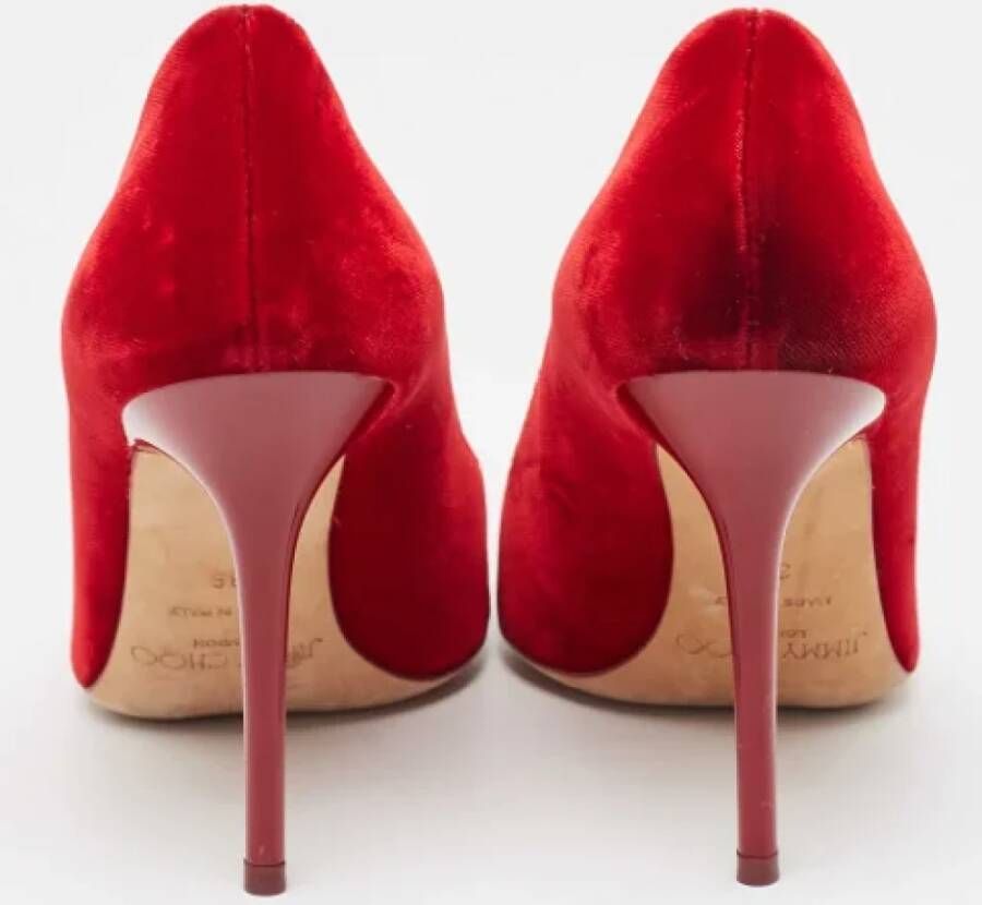 Jimmy Choo Pre-owned Velvet heels Red Dames