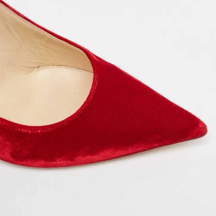 Jimmy Choo Pre-owned Velvet heels Red Dames