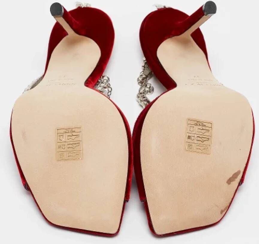 Jimmy Choo Pre-owned Velvet sandals Red Dames