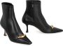 Jimmy Choo Puntige Neus Leren Enkellaarzen Black Dames - Thumbnail 2