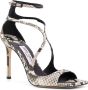 Jimmy Choo Python Print Leren Sandalen met Stiletto Hak Gray Dames - Thumbnail 2