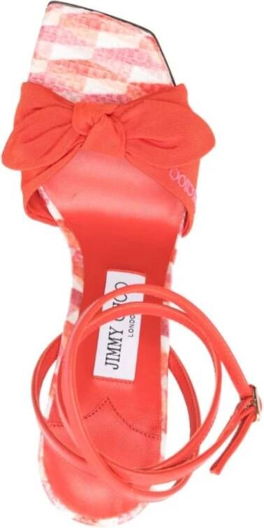 Jimmy Choo Rode Canvas Richelle Sandalen met Hak Red Dames