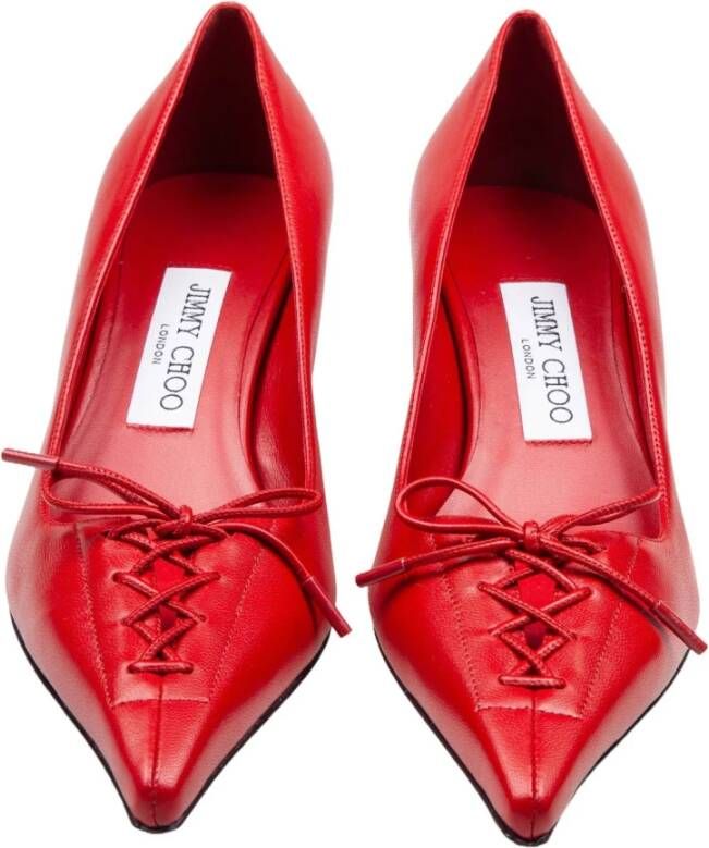 Jimmy Choo Rode Leren Pumps met Veters Red Dames